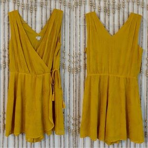 Spense Boho Floral Embroidered Floral Indie  Festival Wrap Front V Neck Romper